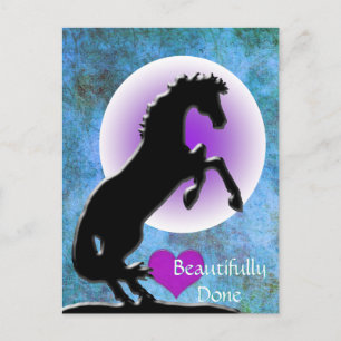 Carte Postale Chevaux de coeur V Appréciation (bleu/vert)