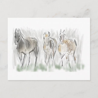 Carte Postale Chevaux de course Abstraits