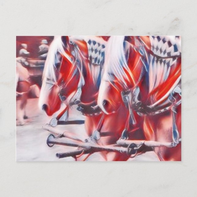 Carte Postale Chevaux de travail (Devant)