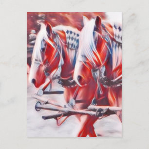 Carte Postale Chevaux de travail