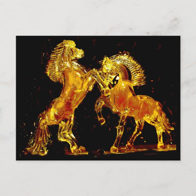 Carte Postale Chevaux de verre de Murano Italie (Devant)