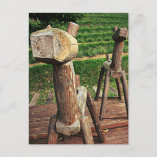 Carte Postale Chevaux en bois
