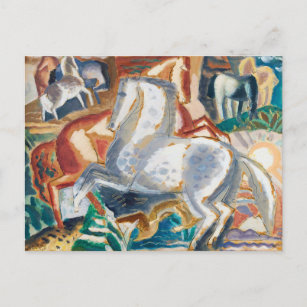 Carte Postale Chevaux en Paysage (1928)-Leo Gestel