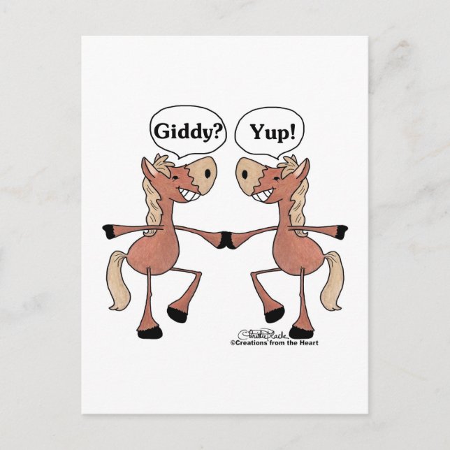 Carte Postale Chevaux Giddy Up (Devant)