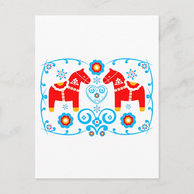 Carte Postale Chevaux Red Dala (Devant)