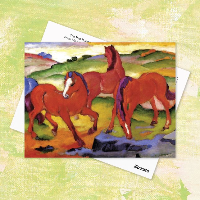 Carte Postale Chevaux rouges Franz Marc (Créateur téléchargé)