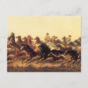Carte Postale Chevaux sauvages de course par James Walker