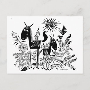 Carte Postale Chevaux souriants