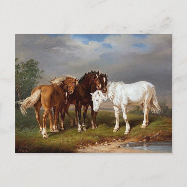 Carte Postale Chevaux vers 1864 (Devant)