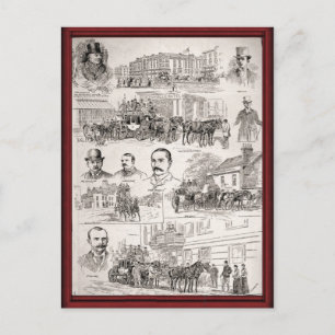 Carte Postale Chevaux vintages au travail