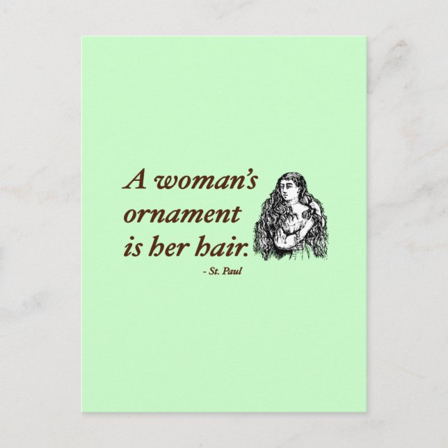 Carte Postale Cheveux bouclés : citation sur cheveux (Devant)