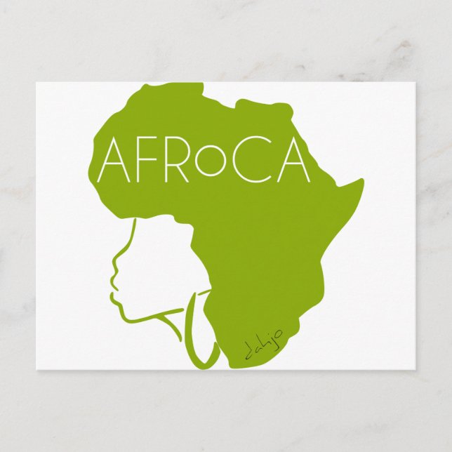 Carte Postale Cheveux noirs naturels Afro (Devant)