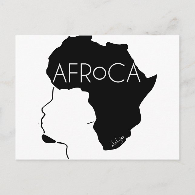 Carte Postale Cheveux noirs naturels Afro (Devant)