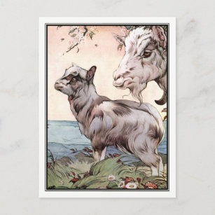 Carte Postale Chèvre et enfant par E. J. Détremer