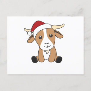 Carte Postale Chèvre Noël Chèvres Animaux d'hiver