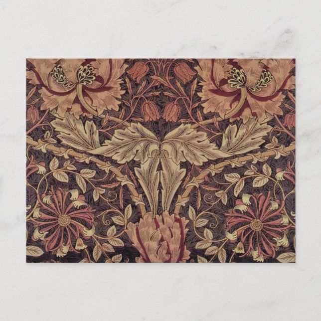 Carte Postale Chèvrefeuille par William Morris, Fleurs de jardin (Devant)