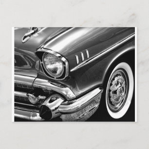 Carte Postale Chevrolet Bel Air noir et blanc 1957