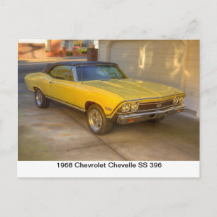CARTE POSTALE CHEVROLET CHEVELLE SS 396 1968