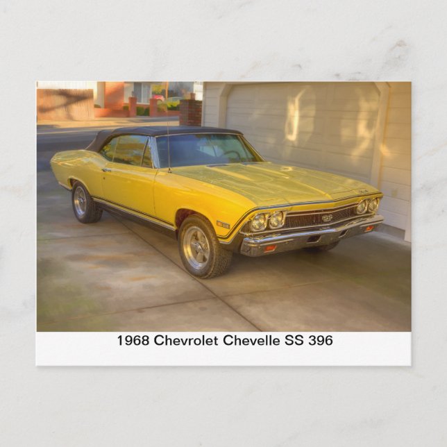 CARTE POSTALE CHEVROLET CHEVELLE SS 396 1968 (Devant)