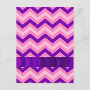 Carte Postale chevron rose et violet