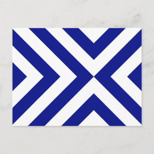 Carte postale Chevrons bleu et blanc