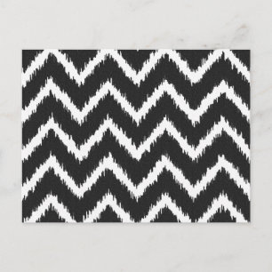 Carte Postale Chevrons Ikat - Noir et blanc