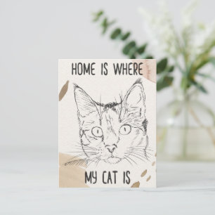 Carte Postale Chez Moi, Où Est Mon Chat, Chez Moi, C'Est Où Est