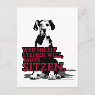 Carte Postale Chi ne veut pas se tenir debout chiot Dogue