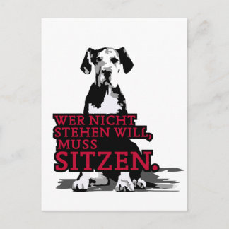 Carte Postale Chi ne veut pas se tenir debout chiot Dogue
