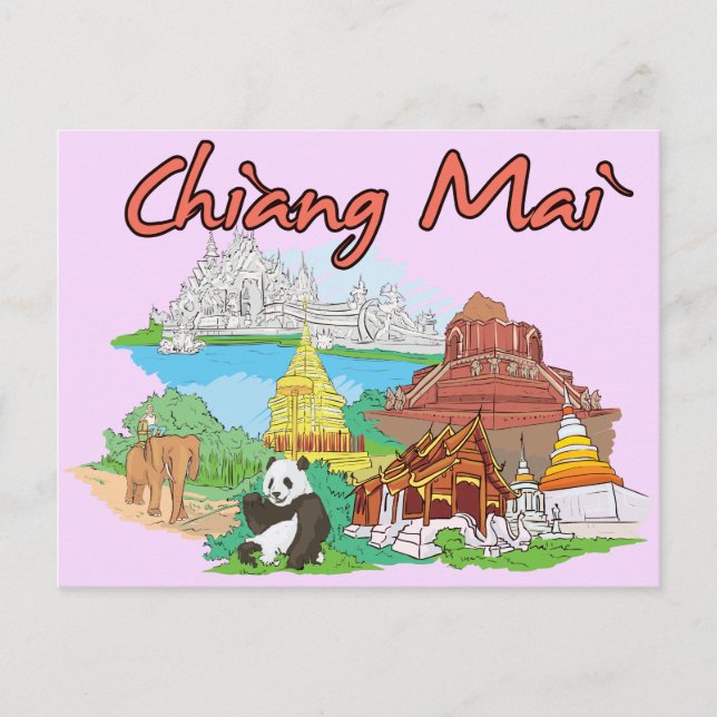Carte Postale Chiang Mai, Thaïlande Voyage célèbre (Devant)