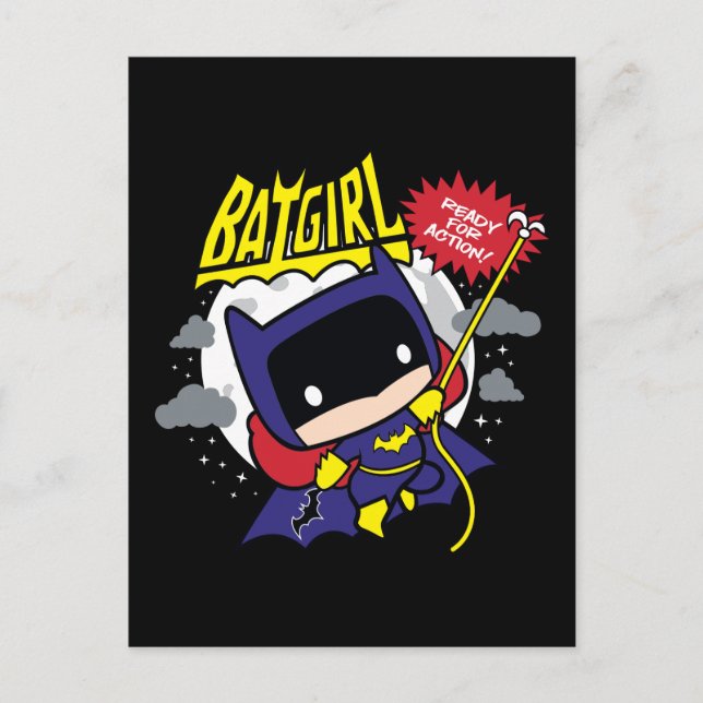 Carte Postale Chibi Batgirl Prêt Pour L'Action (Devant)