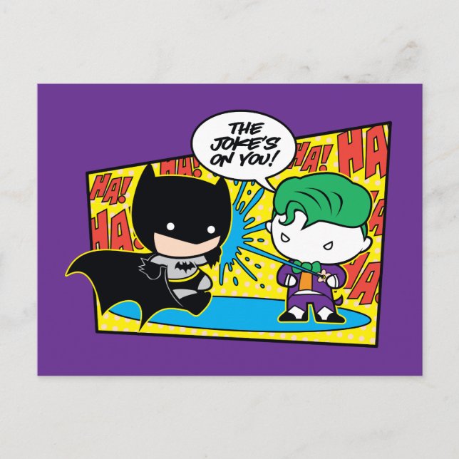 Carte Postale Chibi Joker Pranking Chibi Batman (Devant)