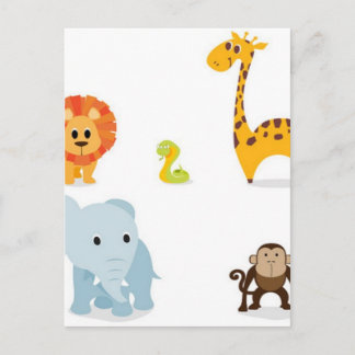 Carte Postale Chibi Jungle Animaux design