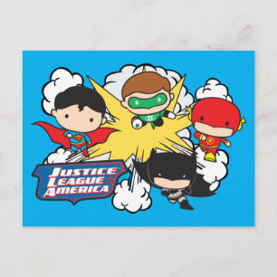 Carte Postale Chibi Justice League of America Explosion