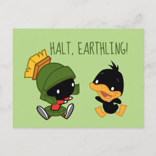 Carte Postale Chibi MARVIN LE MARTIAN™ & DAFFY DUCK™