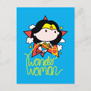 Carte Postale Chibi Wonder Woman Voler Avec Lasso