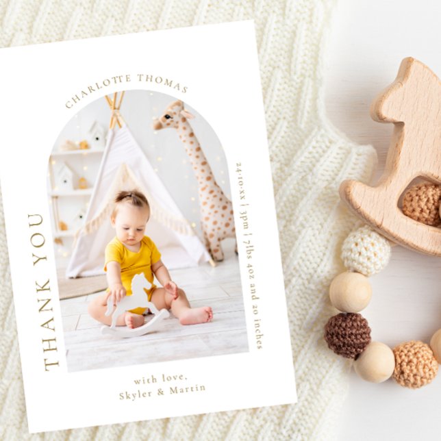 Carte Postale Chic Baby shower Arch Merci photo (Créateur téléchargé)