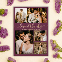 Chic Bourgogne Amour et Merci Mariage Merci