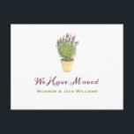 Carte Postale Chic Changement d'adresse | Faire-part de déplacem<br><div class="desc">Élégant Lavande | Faire-part mobile. Il s'agit d'un modèle prêt pour vous à ajouter vos détails à.</div>