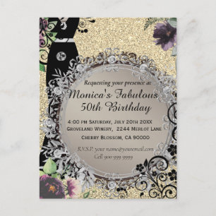 Carte Postale Chic Elegant Fabulous 50e anniversaire