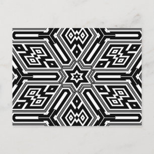Carte Postale Chic élégant noir blanc moderne géométrique