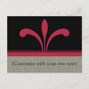 Carte postale Chic Floral personnalisable, Magenta