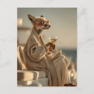 Carte Postale Chic Fox Relaxant dans le style