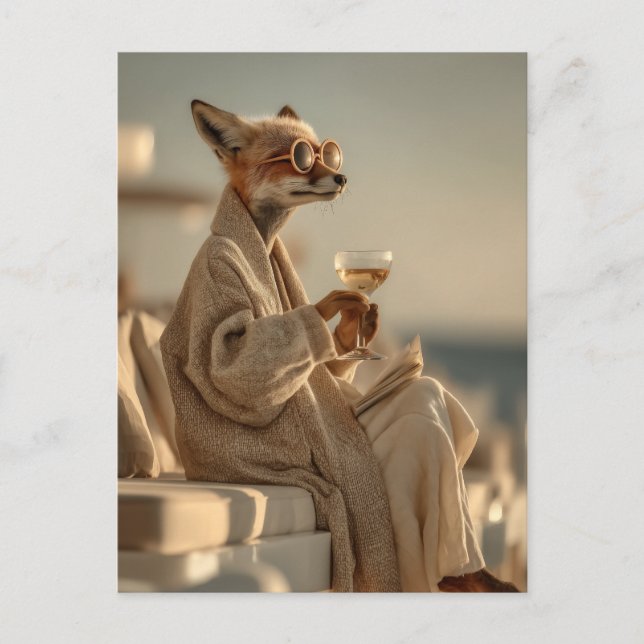 Carte Postale Chic Fox Relaxant dans le style (Devant)