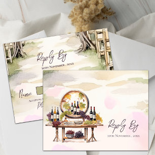 Carte Postale Chic Grapevine Winery Mariage rustique RSVP