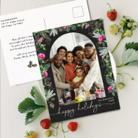Chic gris foncé rose verdure Arc Photo Holiday