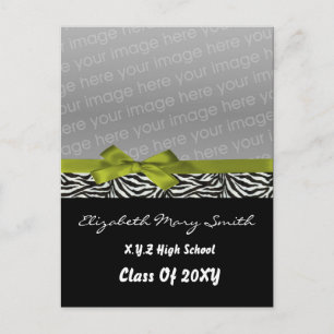 Carte Postale chic joli arc vert photo Graduation Invitation