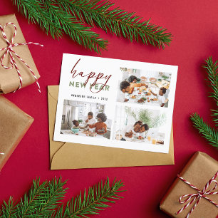 Carte Postale Chic Joyeux Nouvel An Calligraphie