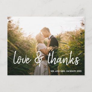 Carte Postale Chic Love et Merci Mariage Photo Merci