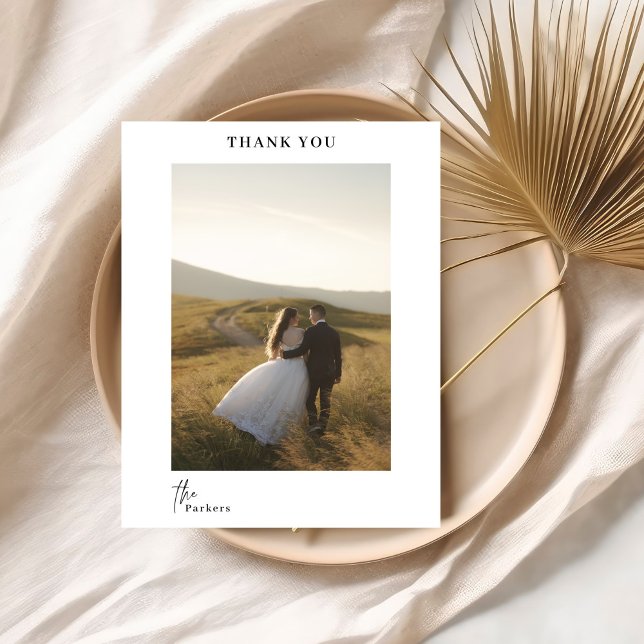 Carte Postale Chic Mariage Remerciements Écriture Moderne (Créateur téléchargé)